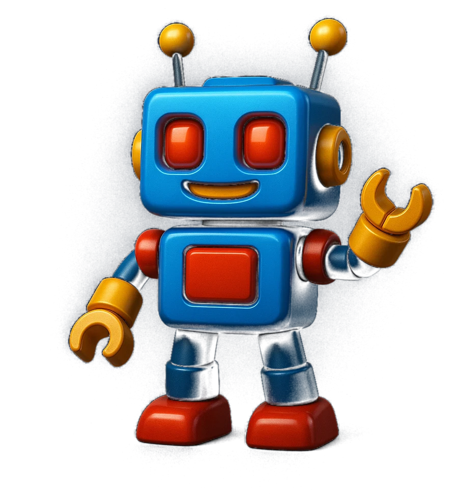 Pixelatron mascot welcoming customers